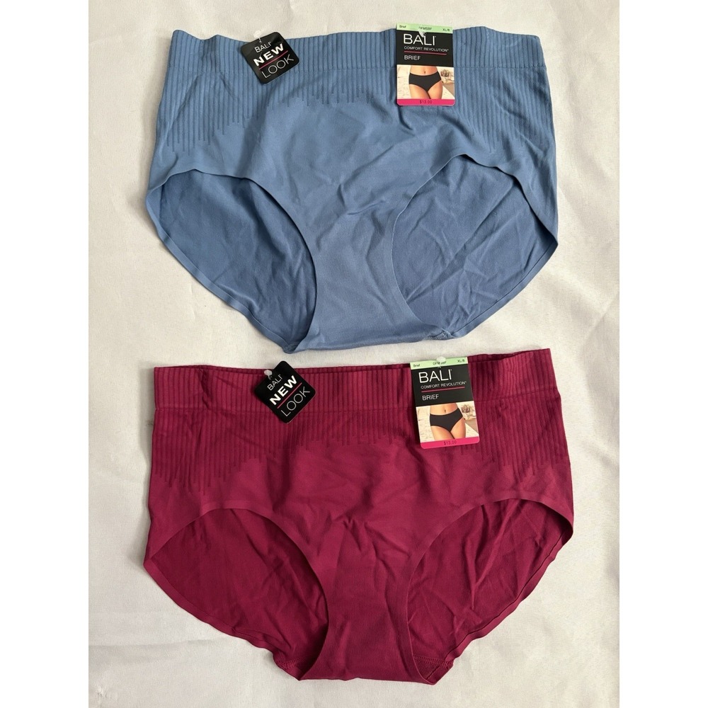 NEW Bali Comfort Revolution Modern Seamless Brief Panty 2 Pair Xlarge 8 DFMSBF
